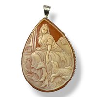 Pendant Mandile 1922 Woman Cammei antichi in Silver Conchiglia 2MCICM185